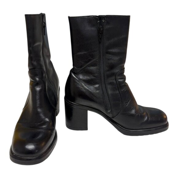 Vintage Cougar Sport Black Ankle Boots (8) - Picture 2 of 5